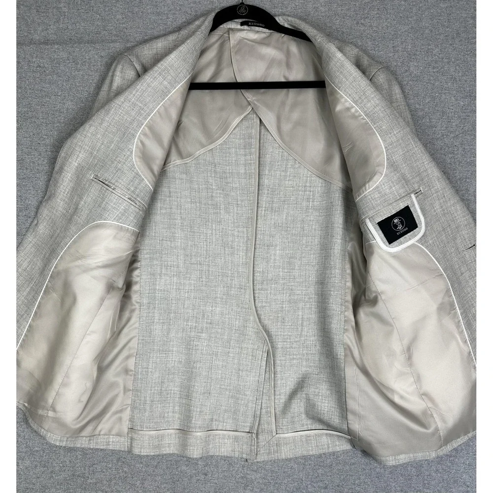 Kudoro Blazer Mens Small Gray One Button Lined Stretch Sport Coat Jacket Wedding